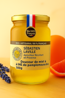 Douceur de miel à l'huile essentielle de pamplemousse bio 500G