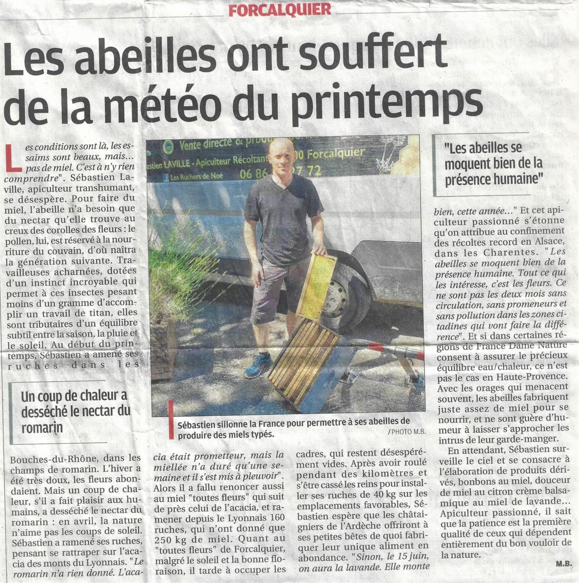 article de la Provence  les ruchers de No 