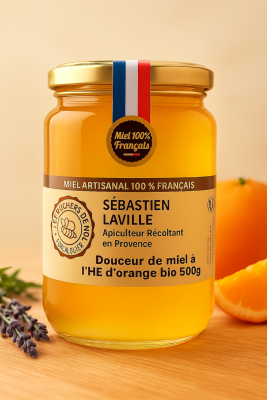Douceur de miel à l'HE d'orange bio  500G